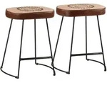 vidaXL Barhocker 2 Stk. Dunkelbraun 40x29,5x53 cm