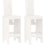 vidaXL Barhocker 2 Stk. Wei&szlig; 40x42x120 cm Massivholz Kiefer