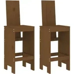 vidaXL Barhocker 2 Stk. Honigbraun 40x42x120 cm Massivholz Kiefer