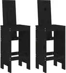 vidaXL Barhocker 2 Stk. Schwarz 40x42x120 cm Massivholz Kiefer