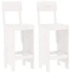 vidaXL Barhocker 2 Stk. Wei&szlig; 40x48,5x115,5 cm Massivholz Kiefer