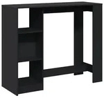 vidaXL Bartisch mit Regal Schwarz 124x46x103,5 cm Holzwerkstoff