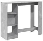 vidaXL Bartisch mit Regal Betongrau 124x46x103,5 cm Holzwerkstoff