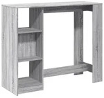 vidaXL Bartisch mit Regal Grau Sonoma 124x46x103,5 cm Holzwerkstoff