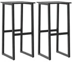 vidaXL Barhocker 2 Stk. Schwarz 38x38x80 cm Pulverbeschichteter Stahl
