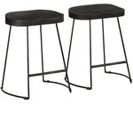 vidaXL Barhocker 2 Stk. Schwarz 46x38x52 cm Mango Massivholz