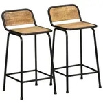vidaXL Barhocker 2 Stk. 46x35,5x80 cm Raues Mango Massivholz