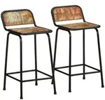 vidaXL Barhocker 2 Stk. 46x35,5x80 cm Altholz Massivholz