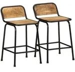 vidaXL Barhocker 2 Stk. 46x35,5x70 cm Raues Mango Massivholz