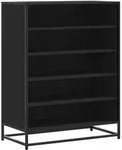 vidaXL Schuhschrank Schwarz 75x38x97,5 cm Holzwerkstoff Metall