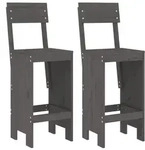 vidaXL Barhocker 2 Stk. Grau 40x48,5x115,5 cm Massivholz Kiefer