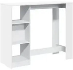 vidaXL Bartisch mit Regal Wei&szlig; 124x46x103,5 cm Holzwerkstoff