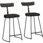 vidaXL Barhocker 2 Stk. Schwarz 49x43x88 cm Mango Massivholz