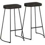 vidaXL Barhocker 2 Stk. Schwarz 45x40x78 cm Mango Massivholz