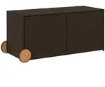 vidaXL Gartentruhe mit Rollen Braun 283L Poly Rattan