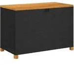 vidaXL Gartentruhe Schwarz 110x55x63 cm Poly Rattan Akazienholz