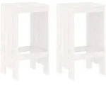 vidaXL Barhocker 2 Stk. Wei&szlig; 40x36x75 cm Massivholz Kiefer