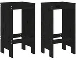 vidaXL Barhocker 2 Stk. Schwarz 40x36x75 cm Massivholz Kiefer