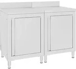 Gewerblicher Arbeitstisch mit Schrank 120x60x96 cm Edelstahl