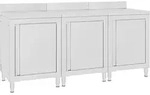 Gewerblicher Arbeitstisch mit Schrank 180x60x96 cm Edelstahl