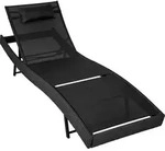 tectake Rattan Sonnenliege Moana Schwarz