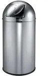 PROREGAL Abfallbeh&auml;lter mit Pushdeckel & Inneneimer aus Metall | 40 Liter,...
