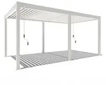 Weide Classic | Pergola Aluminium freistehend | 3 x 5,3 M | Lamellendach wei&szlig;