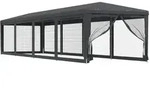 vidaXL Partyzelt mit 10 Mesh-Seitenw&auml;nden Anthrazit 3x12 m HDPE