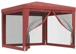 vidaXL Partyzelt mit 4 Mesh-Seitenw&auml;nden Rot 3x3 m HDPE
