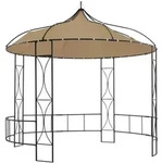 vidaXL Pavillon 300x290 cm Taupe Rund