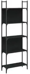 vidaXL B&uuml;cherregal 5 B&ouml;den Schwarz 60,5x24x166,5 cm Holzwerkstoff