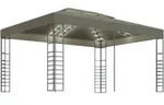 vidaXL Pavillon mit LED-Lichterkette 3x4 m Taupe