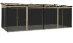 vidaXL Pavillon mit Netzw&auml;nden Taupe 6x3 m Stahl