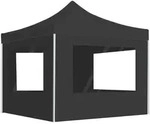 vidaXL Profi-Partyzelt Faltbar mit W&auml;nden Aluminium 2&times;2m Anthrazit