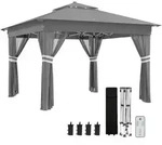 Outsunny - Faltpavillon - 336Lx336Wx270Hcm - Grau