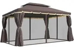 Outsunny - Gartenpavillon - 390Lx290Wx280Hcm - Kaffee+Schwarz