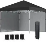 Outsunny - Pavillon - 297Lx297Wx288Hcm - Schwarz