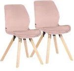 CLP 2er Set Esszimmerstuhl Luna Samt HBT: 87,5x49x58 cm pink