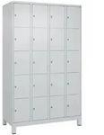 C+P Schlie&szlig;fachschrank Classic PLUS, F&uuml;&szlig;e, 4 Abteile, 1950x1200x500mm, 7035/7035