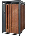 ML-Design M&uuml;lltonnenbox f&uuml;r 1 Tonne bis 240 Liter Anthrazit/Rostoptik aus