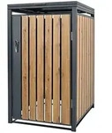 ML-Design M&uuml;lltonnenbox f&uuml;r 1 Tonne 240L 68x80x116,3 cm Anthrazit Eichenoptik...