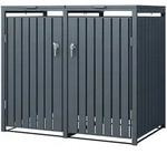 ML-Design M&uuml;lltonnenbox 2er f&uuml;r 2 Tonnen 240L 132x80x116,3 cm, Anthrazit,...