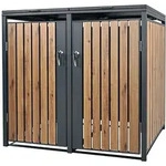 ML-Design M&uuml;lltonnenbox 2er f&uuml;r 2 Tonnen &agrave; 240 L &ndash; 132x80x116 cm,