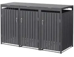 ML-Design M&uuml;lltonnenbox 3er f&uuml;r 3 Tonnen 240L 200x80x116,3 cm, Anthrazit,...