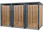 ML-Design M&uuml;lltonnenbox 3er f&uuml;r 3 Tonnen &agrave; 240 L &ndash; 200x80x116 cm,