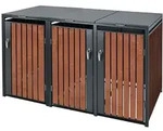 ML-Design M&uuml;lltonnenbox 3er 3 Tonnen 240L 200x80x116,3cm Anthrazit-Rostoptik,