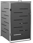 vidaXL M&uuml;lltonnenbox f&uuml;r 1 Tonne 69x77,5x112,5 cm Edelstahl
