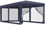 vidaXL Partyzelt mit 6 Mesh-Seitenw&auml;nden Blau 3x6 m HDPE