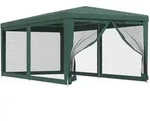 vidaXL Partyzelt mit 6 Mesh-Seitenw&auml;nden Gr&uuml;n 3x6 m HDPE