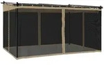 vidaXL Pavillon mit Netzw&auml;nden Taupe 4x3 m Stahl